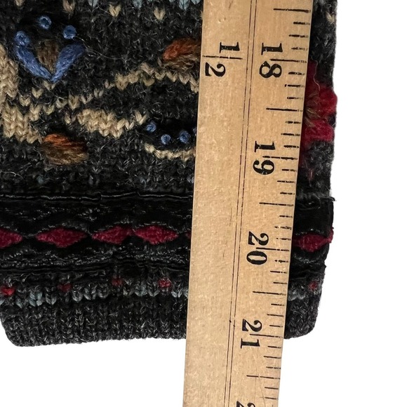 Mac Duff Shetland Wool Knit Cardigan Sweater Floral Embroidered Medium - Picture 9 of 11